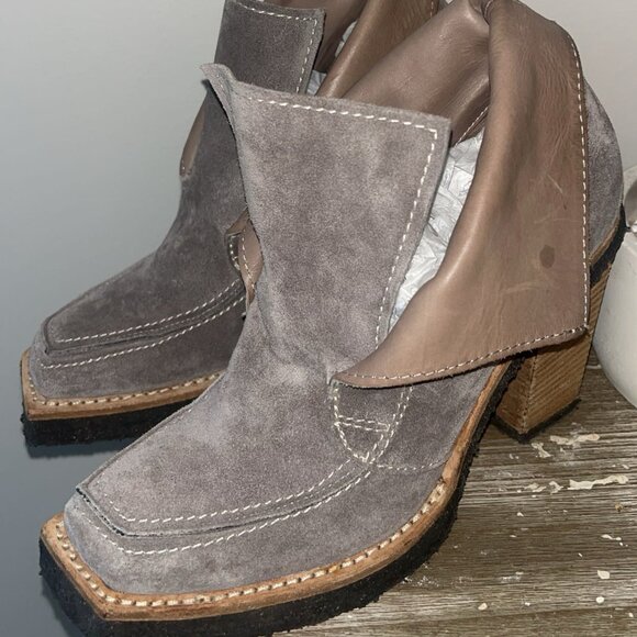 Dusica Sacks Italian Leather handmade distressed ankle boots sz 7 - Picture 8 of 13